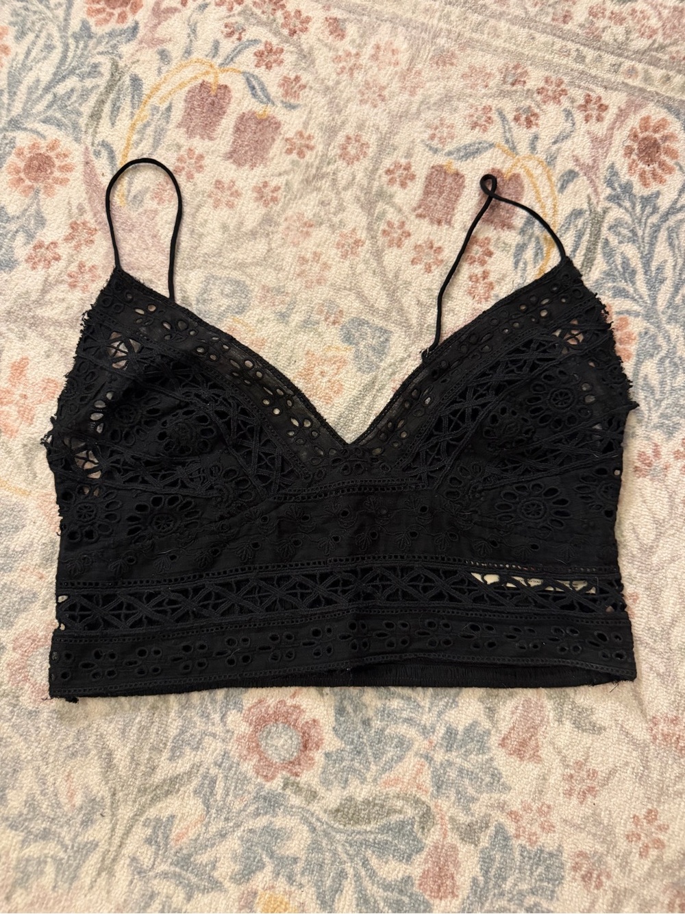 Black Lace FreePeople Crop Top